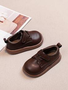 1 Pair Unisex Baby Toddler Hook-And-Loop Design Comfortable Flat Non-Slip Minimalist Slip-On Shoes For Daily Outdoor Wear All Seasons - Brown - View 3