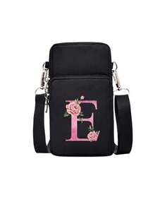 حقيبة كتف لتخزين الهاتف المحمول على شكل قلب فضي مع سحاب أسود، حروف A-Z باللون الوردي المائي، اكسسوارات عصرية ومريحة للأنشطة الخارجية، حقيبة هاتف محمول صغيرة، حقيبة معصم، حقيبة تسوق متقاطعة الجسم، حقيبة تخزين الهاتف المحمول، حقيبة مستحضرات التجميل، حقيبة رياضية متقاطعة الجسم، مناسبة للأصدقاء المهتمين بالرياضة، هدية مثالية للعائلة والأصدقاء