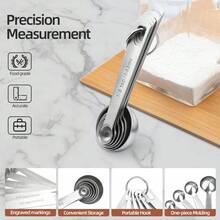 6 件不锈钢量杯 - 带测量标记、分段、食品级、耐用、多用途，适用于烹饪和烘焙，适用于测量干性成分和液体成分 - 适用于填充香料罐、银和金、厨房必需品 | 烘焙必需品 | 厨房配件