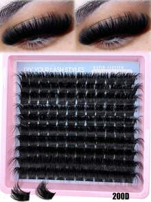 200D/160D/120D/100D/80D/60D DIY Individual Lashes 200pcs/180pcs/160pcs/140pcs/120pcs Synthetic Mink False Eyelashes 8D Luxury Fluffy DIY Cluster Lashes - 14-20mm Mixed Length Eyelash Extension 0.07mm Russian D Curl Thick And Reusable Dramatic Lashes, Easy For Beginners, Suitable For Daily, Party, Stage, Night Out, Ideal Gift For Mother's Day, Easter, Valentine's Day, Music Festival, Christmas, Christmas Eve, Thanksgiving - D - 查看 11