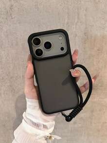 1pc Black Short Lanyard Soft Matte Transparent Phone Case Compatible With IPhone 17, 17 Pro, 17 Air, 17 Pro Max, 11, 11 Pro, 11 Pro Max, 12, 12 Pro, 12 Pro Max, 13, 13 Pro, 13 Pro Max, 14, 14 Pro, 14 Plus, 14 Pro Max, 15, 15 Pro, 15 Plus, 16, 16 Pro, 16 Pro Max, 16 Plus - Multicolor - View 5