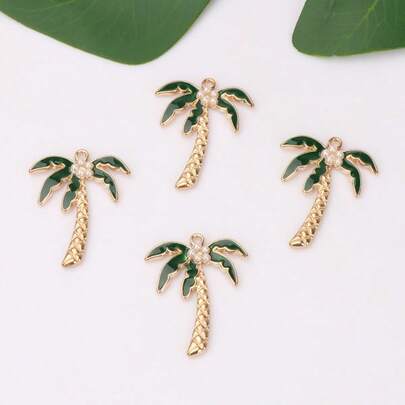 5 Peças Pingente de Árvore de Coco de Pérola com Gotejamento de Liga de Zinco, Acessório de Joias DIY para Pulseira, Colar, Brinco, Chaveiro, Decoração Pendente