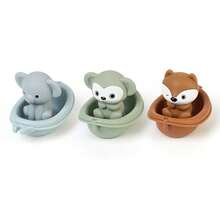 Colorful Floating Animal Bath Toy Set - Stackable Boats And Animals In Khaki, Gray, Green, Blue And Yellow Colors - Durable ABS Resin Material - Perfect For Bathtub Play, Ideal Holiday And Birthday Gift For Boys And Girls, Bath Toy Set | Quirky Animal Shapes | ABS Resin Toys, Bath Toys - Multicolor - View 9