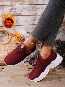 Botas cortas de estilo deportivo casual para mujer, con cordones, suela moldeada, botas de tobillo para exteriores, resistentes al frío y antideslizantes en invierno