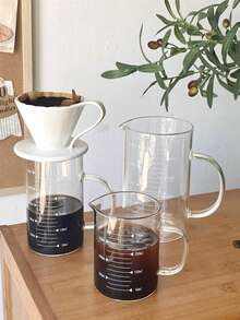 1 pieza Cafetera de goteo con escala de medición, cafetera de vidrio resistente al calor