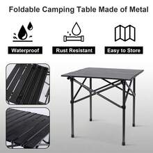 三合一便携式折叠户外餐桌 - 坚固的金属结构，表面经耐候处理，设计紧凑，适用于露营、野餐、烧烤、庭院等场所，是野餐配件、烧烤设备的理想之选，轻便易携，节省空间。 - 彩色 - 查看 6