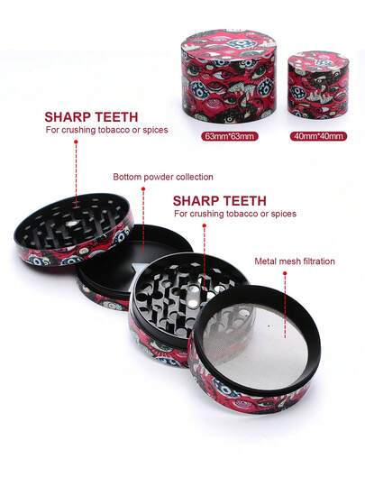 Moedor manual estilo desenho animado - Moedor manual de 4 camadas, moedor de grama, rolo, ferramentas, acessórios, ferramenta de metal criativa para uso doméstico, sem necessidade de eletricidade, ideia de presente festivo com design compacto, decoração de Halloween, presentes de Natal