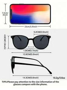 6pcs Women's Fashion Round Frame Mixed Set Glasses, Casual Stylish Decorative Glasses/Durable Glasses/Rivet Design, Fashionable For Daily Casual Wear, Suitable For Travel, Driving, Outdoor - Multicolor - View 6