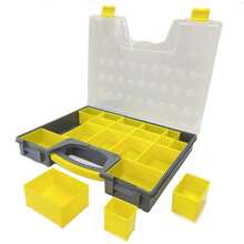 VENTDEPOT Cajas Plásticas Organizadoras, MXYBS-001, 1Pza, 15 Divisiones, 8.5" Base, 2.44" Altura, 13.32" Ancho, Plástico - Negro - Ver 3