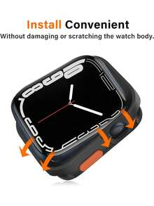 2pcs/Set Women Men Fashionable Casual Cute Soft TPU Hollow Out Protector Cover Comfortable Matte Anti-Fall Watch Case, Compatible With Apple Watch Case 40/41/42/44/45/46/49mm, For Apple Watch Series Ultra/SE/11/10/9/8/7/6/5/4, Clear+Black