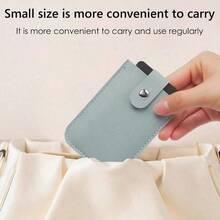 2PCS Business Card Holder, Artificial Leather Card Holder, Large Capacity, 6 Slots, Solid Color Buttons, Ultra-Thin And Simple Portable Business Card, Bank Card, Driver's License, Storage Bag