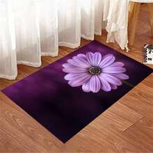1 szt. Wycieraczka z fioletowym kwiatem, zmywalny dywanik wejściowy z kryształowego aksamitu, odporny na zabrudzenia