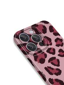 1 pieza Funda de teléfono con estampado de leopardo rosa minimalista y artístico compatible con iPhone 17/17Promax/16Promax/16/15/14/13/11Promax/12Pro, funda protectora de lujo y de moda, diseño unisex