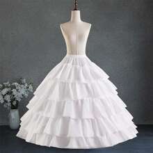1 chiếc váy cưới cô dâu 3-5 lớp viền thép màu trắng, váy đuôi cá, 4 viền thép 5 viền bèo nhún, váy cỡ lớn 6 viền thép 6 viền vải tuyn, váy phồng, váy mây, váy công chúa, váy đồng phục học sinh, thích hợp cho đám cưới, tiệc tùng, biểu diễn, cosplay, lolita, khiêu vũ, halloween - trắng - Xem 7