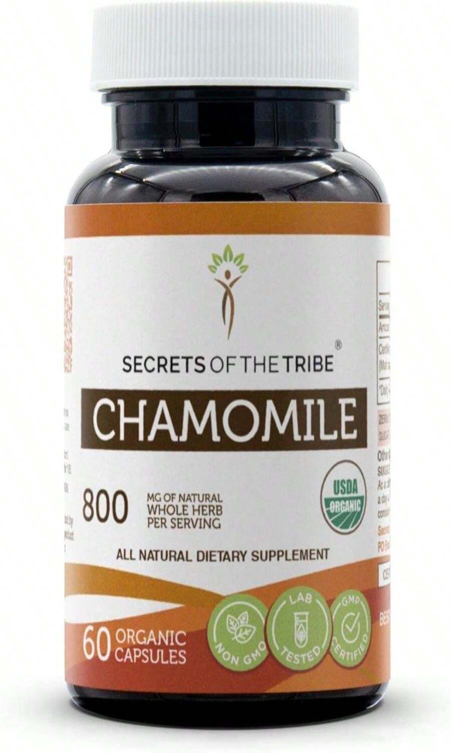 Secrets Of The Tribe Chamomile USDA Organic 120 Capsules | High-Potency Herbal Supplement | Made With Vegetarian Capsules And Organic Chamomile (Matricaria Recutita) Dried Flower (120 Count) - Flavor NameA - 查看 1