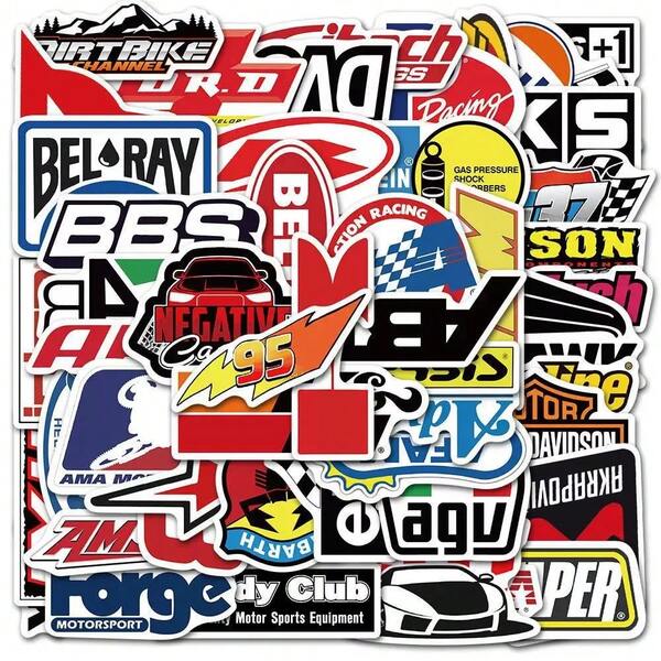 100 Pieces JDM Car Stickers Stickers Japanese Modified Racing Car Retro Stickers Motorcycle Bike Skateboard Luggage Laptop Phone Case Random Sticker Bomb Decals (Random Pattern)