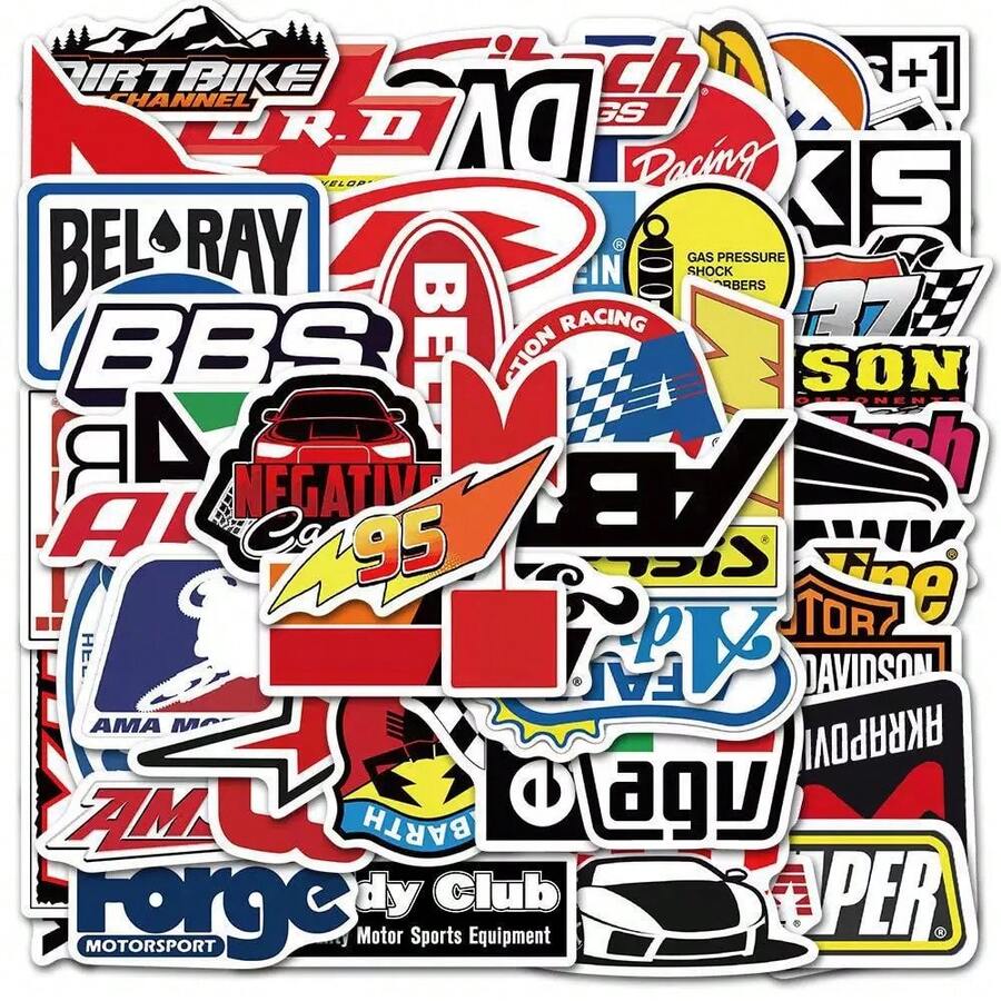 100 Pieces JDM Car Stickers Stickers Japanese Modified Racing Car Retro Stickers Motorcycle Bike Skateboard Luggage Laptop Phone Case Random Sticker Bomb Decals (Random Pattern)