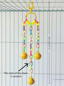 1 szt. akrylowa zabawka dzwonek dla papugi, zawieszka do klatki dla ptaków, zabawka dzwonek do gryzienia ptaków, uspokajająca zabawka dzwonek, dekoracyjna zawieszka do klatki dla ptaków, artykuły dla ptaków