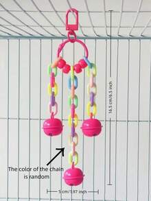 1 szt. akrylowa zabawka dzwonek dla papugi, zawieszka do klatki dla ptaków, zabawka dzwonek do gryzienia ptaków, uspokajająca zabawka dzwonek, dekoracyjna zawieszka do klatki dla ptaków, artykuły dla ptaków