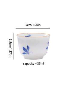 1/2/4件手绘陶瓷蝴蝶兰花茶杯，优雅中式香薰杯，个人茶杯，茶具单杯，春节礼物，商务礼品 - 彩色 - 查看 13