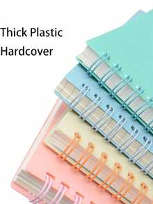 1/2 Cuadernos espirales con cubierta dura de plástico grueso y líneas horizontales, estética de carcasa resistente, papel resistente a desgarros, material duradero, tamaño A5 (60 páginas por libro) Cuaderno de líneas horizontales, adecuado para estudiantes, útiles escolares y cuadernos de tapa lateral para profesionales de oficina