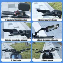 Motorcycle Rearview Mirror Invisible Modified Universal Reflector - Black - View 8