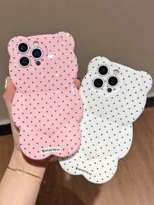 Cute Polka Dot 3D Cartoon Bear Phone Case Compatible With IPhone 17Pro Max 17Pro 17Air 17 16 15 Pro Max 13 14 Pro Max Lovely Solid Color Soft Shockproof Back Cover Capa Stylish Girl Gift Caes