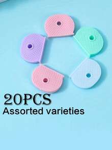 5/10/15pcs Pack Colorful Silicone Elastic Key Covers, Waterproof PVC Key Caps Identifiers, Random Colors Gift Souvenir School Car Accessories Cute Goth Y2k Bag Lanyards With Id Holder Car Accessories Bag Charms - Multicolor - View 13