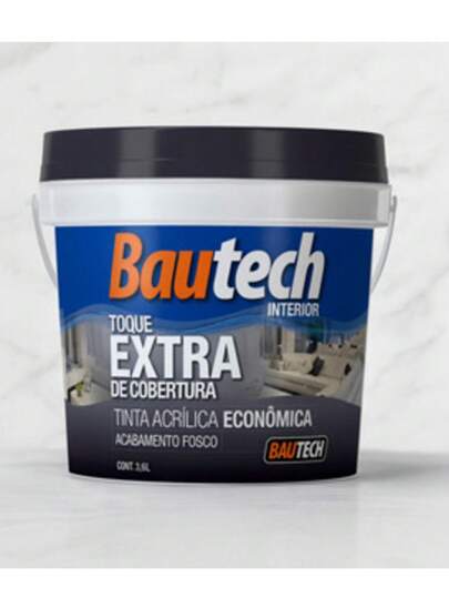 Tinta Acrílica Econômica Bautech 3,6L – Extra Cobertura, Acabamento Fosco Premium para Interior