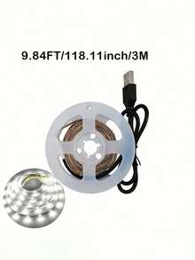 1 szt. Taśma świetlna LED zasilana przez USB – ciepła biel/biel, łatwa instalacja, do podświetlenia telewizora, wystroju wnętrz, podświetlenia kuchni, sypialni, pokoju, garderoby, szafki, ekspozycji wewnętrznej, scen imprezowych - pasek świetlny USB - Zobacz 16