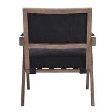 Poltrona – Poltrona lounge in stile scandinavo con braccioli, rivestimento in lino, struttura in legno, moderna e confortevole, 1 posto, per soggiorno, camera da letto, ufficio domestico