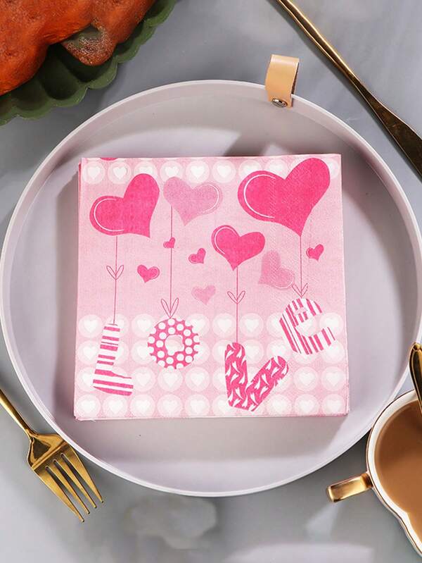 20/60 pezzi di tovaglioli di carta monouso con un design a cuore rosa, perfetti per feste di cibo in stile occidentale. Ideali per compleanni, matrimoni, festività, Ognissanti, Natale, Capodanno e altre occasioni. Forniture per feste, decorazioni per la tavola, accessori per la tavola da pranzo e la camera da letto. Dimensioni: 33 cm * 33 cm.