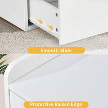 MX  DWVO File Cabinet With Charging Station 2 Drawer Lateral Filing Cabinet With Storage Large Printer Stand For Home Office Living Room Fits A4 Legal Letter Documents White - White - View 7