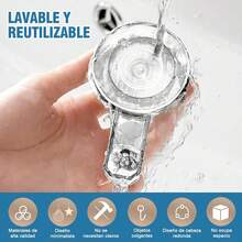 6 Piezas Ganchos de Pared Adhesivos, Ganchos Sin Taladro y Sin Daños, Soporte Fuerte para Cocina, Baño, Oficina, Organizador de Espacios (Color Blanco) - estilo 4 - Ver 11