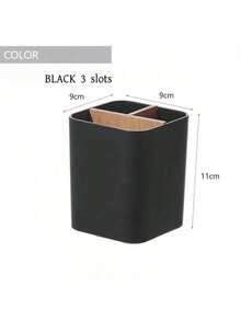 1pc White Bathroom Toothbrush Holder, 5-Slot Bamboo Toothbrush Organizer For Bathroom Vanity, Holds Electric Toothbrush, Toothpaste, Razor, Matte Black Bathroom Toothbrush Stand, Toothbrush And Toothpaste Storage Box For Bathroom Countertop Accessories - White - View 12