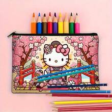 Sanrio Sanrio Hello Kitty Large Multi-Functional 1pc Makeup Bag - Ideal For Organizing Skincare Items, Makeup, And Travel Necessities - Excellent Gift For Christmas, Valentine's Day, Or Birthdays, Portable Zippered Storage Bag
