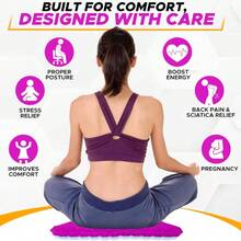 Gel Seat Cushion For Long Sitting (Large & Thick) - Pressure Relief Honeycomb Cushion For Back, Sciatica, Coccyx, Hip & Tailbone Pain | Cushion For Office Chair Pad, Wheelchair & Car,19066094 - 紅色 - 查看 2