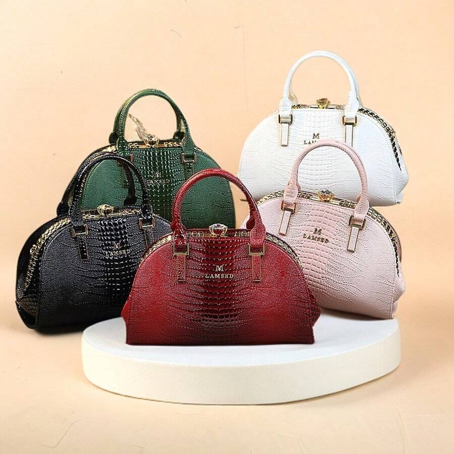 Bolso de mano elegante con diseño de nube, gran capacidad, sensación de alta gama, bolso de tote versátil para mujer, bolso cruzado elegante, minimalista para el uso diario, bolso de mujer de alta calidad con estampado de cocodrilo