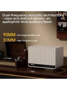 PHILIPS TAS6500 高品質復古藍牙音響 大音量電腦音響 客廳桌面音響家用擺飾 白色 - 白色 - 查看 2