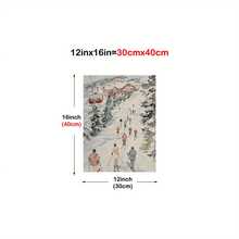 1pc Vintage Winter Ski Scene Watercolor Poster - Unframed, Scenic Snowy Landscape With Skiers And Gondolas, Ideal For Home Or Office Decor, Perfect For Christmas, Easter, Valentine'S Day, Anniversaries, And Beach Parties, Vibrant Wall Art For Indoor Or Outdoor Use, Winter Wonderland Decor Home Decor Christmas Decorations Room Decor