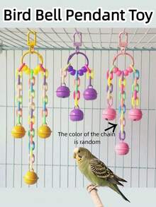 1 szt. akrylowa zabawka dzwonek dla papugi, zawieszka do klatki dla ptaków, zabawka dzwonek do gryzienia ptaków, uspokajająca zabawka dzwonek, dekoracyjna zawieszka do klatki dla ptaków, artykuły dla ptaków