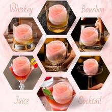 Fun Shapes,Rose Ice Cube Mold,Rose Gift Ice Ball Maker Mold |   Silicone Ice Cube Tray,Whiskey Ice Cubes Mold,Bourbon Ice Cube Molds Slow Melting Ice For Whiskey,Cocktails&Old Fashioned - Hồng - Xem 8