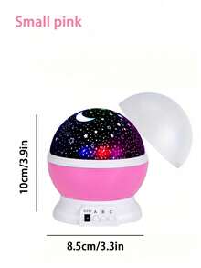 1pc LED Galaxy Projector Lamp, Multi-Color Changing Modes, Portable With USB Cable, 360° Rotational Moon & Star Projector Night Light, For Bedroom, Party Decor, Girls Birthday Gift Baby Shower Family Decorations Gifts - Multicolor - View 9