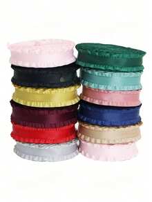 1 pièce Ruban satin, 2,2 cm x 5 yards, emballage de gâteau, emballage de fleurs pour cadeaux, ruban en polyester pour ourlet de robe, nœud fait main, accessoire pour cheveux, accessoire vestimentaire, ruban à volants, décoration de mariage, DIY fait main, coiffe, broche