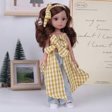 1pc 34cm Fashion Princess Doll Wearing Beautiful Outfit Set, 3D Eyes, Soft Skin, Great Gift For Girls & Kids Birthday - The Whole Doll - View 5