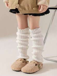 1/5/10 Pairs Girls All-Match Leg Warmer Socks For 4-12 Years, Christmas Girls Socks,New Year Socks,Fashionable And Comfortable, Suitable For Jk Styles, For Autumn/Winter Daily Wear, Candy Colors, Black&White, For A Gift