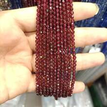 1 Strand Of Faceted Natural Ruby Loose Beads, Used For Jewelry Making, DIY Personalized And Fashionable Bracelets, Necklaces, Keychains, And As Jewelry And Accessory Components.