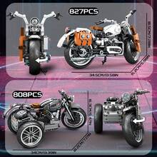 Modelo de bloques de construcción de motocicleta clásica de alta tecnología, juguete de ladrillos de carreras de ciudad de moto para decoración de escritorio de adultos, regalo de Navidad - Multicolor - Ver 6