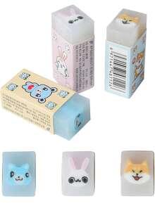 3入組可愛創意水果造型橡皮，新奇文具校園用品，適合作為學生的完美禮物