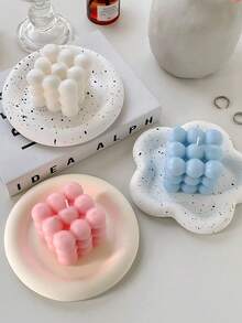 1 PC, Creative Bubble Cube Candle, Scented Soy Wax Candle, Minimalist Aesthetic Decor, Home Aromatherapy Decorative Candle, Bedroom Decorations, Christmas Decorations, Wedding Centerpiece, Birthday Gift, Valentine's Day Gift. - Multicolor - View 4